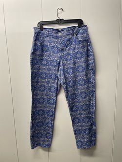 Basic Editions Blue Patterned Pants