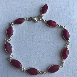 Rough Ruby gemstone bracelet fits up to size 7.5