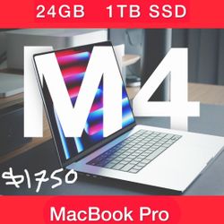 New Apple 14” MacBook Pro M4 Laptop 24gb ram 1TB SSD  Memory Silver |High Spec For Videographer-Photographer Editor After Effects Adobe suite   