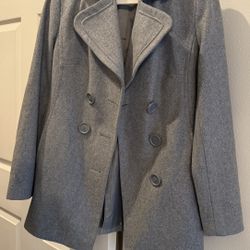 New York & Company Grey Wool Peacoat Great Condition! Size 6