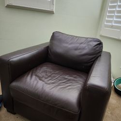 Brown Leather Couch 