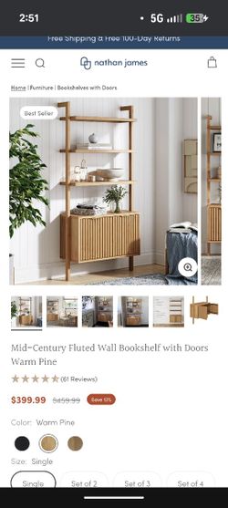 Nathan James Wall Bookshelf, Brand New!