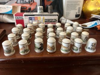 Antique fine china wild animals thimble collection