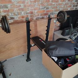 Weight Bench, Bar, Two Hand Bars