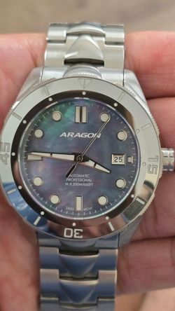 SWISS AUTOMATIC TUNGSTEN MOP DIAL ARAGON MENS WATCH