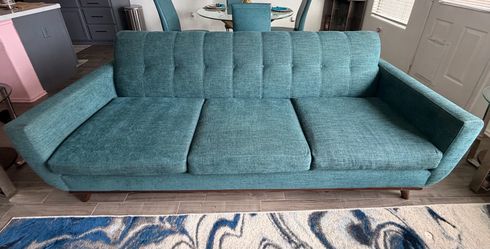 Mid Century Modern Teal 3-Seater Sofa – Very Good Condition