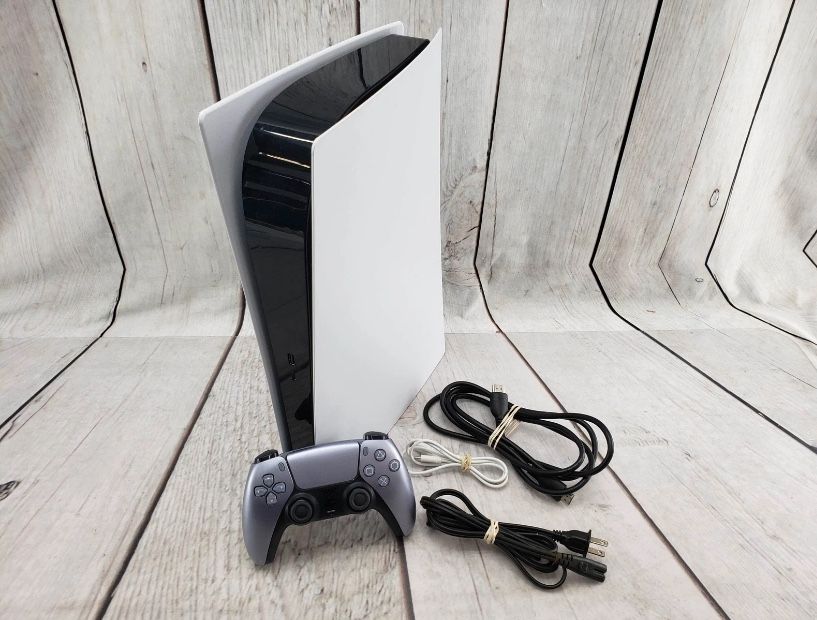 Sony PS5 Digital Ed. 825GB w/ one controller, cords, good condition