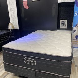 Queen Pillows Top With Free Box Spring - Same Day Delivery 