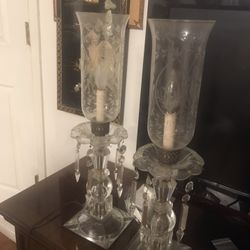 Beautiful Tall Vintage Crystals Lamps