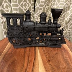 Vintage Cast Iron Steam Engine Locomotive