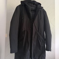 Allsaints Winter Parka Jacket Coat XS All Saints Black Saint Laurent 