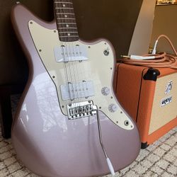 Squire Jazzmaster Guitar With Orange Amp