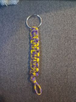 Paracord Keychain Purple and Yellow