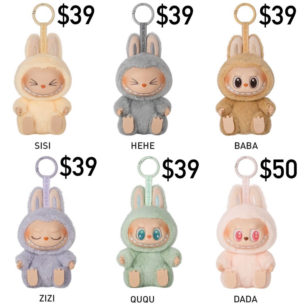 NEW labubu BIE Big Into Energy pendant plush doll toy pop mart popmart exciting macaron have a seat 
