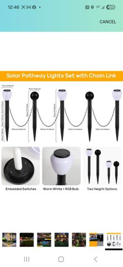 Solar Pathway Lights with 5 Posts and Chain