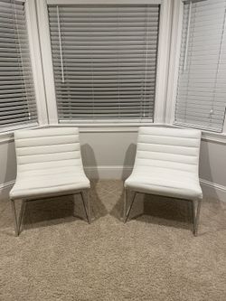 Modern White Leather Chairs 
