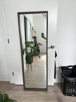 Full Length Mirror With Wooden Border