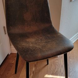 Brown Faux Leather Accent Chair For Office Dorm Room Desk Shop 