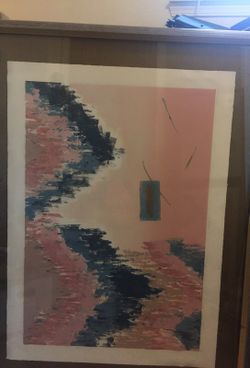 Elegantly framed wall painting huge 35 x 44 inches the frame alone is more than $100 you can get everything for five dollars