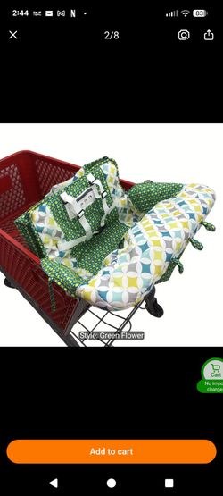 Baby Shopping Cart Cover Green Flower