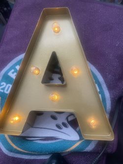 gold "A" marquee letter light,