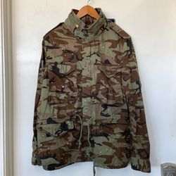 Denim & Supply Ralph Lauren Camo Jacket USA American Flag Military (Size Medium)