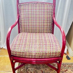 6 GROOVY Pink Bamboo & Upholstered Dining Chair