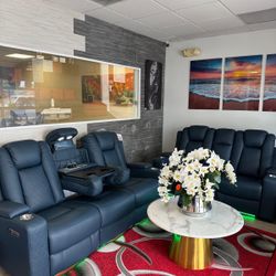 ‼️Reclining Sofa  With LED Lights And Bluetooth Speaker. Ask For Price