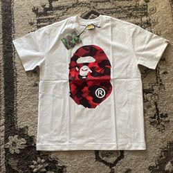 Bape Red Head White T