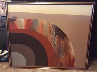 Xlarge MCM framed artwork on canvas