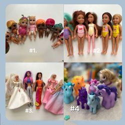 Kids Toy Figures & Dolls Bundle Lots (#1–#4) – Disney, Barbie, LOL & More - Sold separately