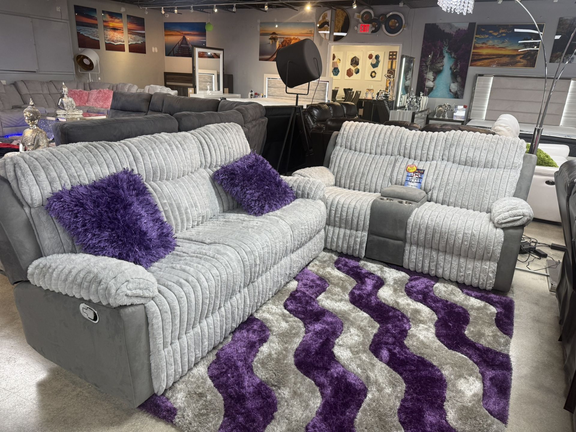 2 Pc Reclining Corduroy Sofa And Love Only $899