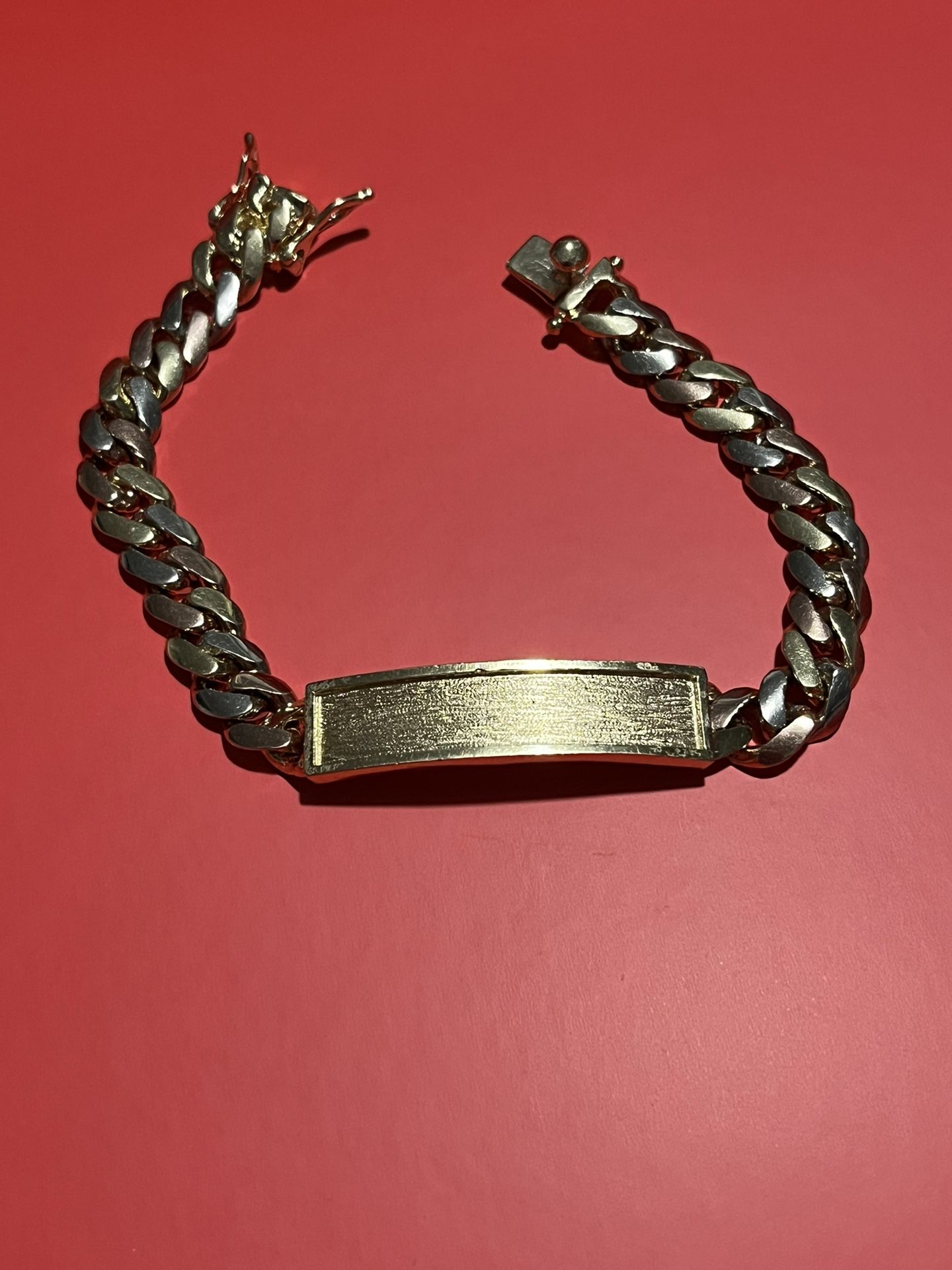 Brand New 10k Solid Gold Tri Color Cuban ID Bracelet