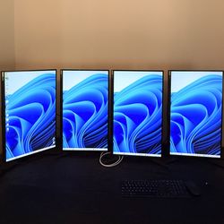 Set Of 4 (27 inch Adjustable monitors) + Dell Vostro Desktop