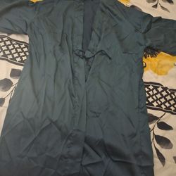 Emerald Green Kimono Satin Robe 