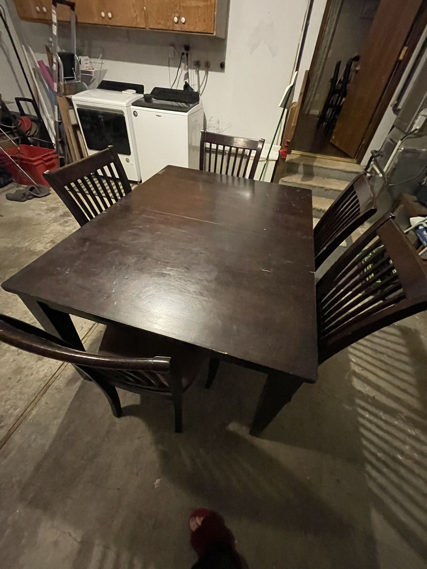 Dining Table With 6 Chairs Dark Wood 