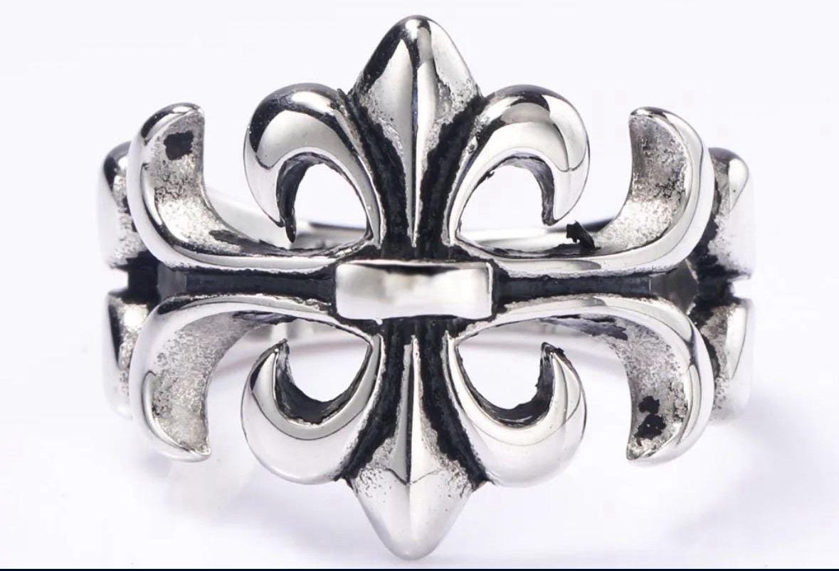 Chrome Hearts Inspired Stainless Steel Flower Ring