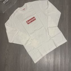 Supreme long sleeve box logo brand new  “color white and red design” read description