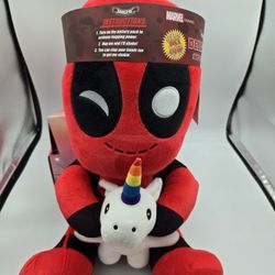 Marvel Deadpool With Unicorn Plush Huggable Vibrating 16" Collectible Kidrobot