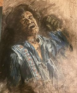 Vintage Jimmy Hendrix Canvas 16”x 20”