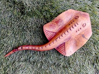 Handcrafted Monkey Pod Wood Sting Ray