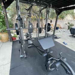 Vesta Fitness Smith Machine 1001 w/Bench Attachment | 245lb Cast Iron Olympic Weights | 7ft Olympic Bar | Fitness | Gym Equipment | FREE DELIVERY 🚚 