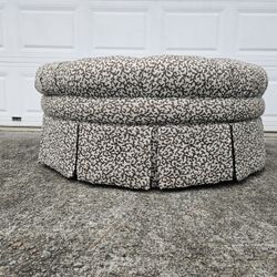 Thomasville Tufted and Skirted Oversized Round Ottoman