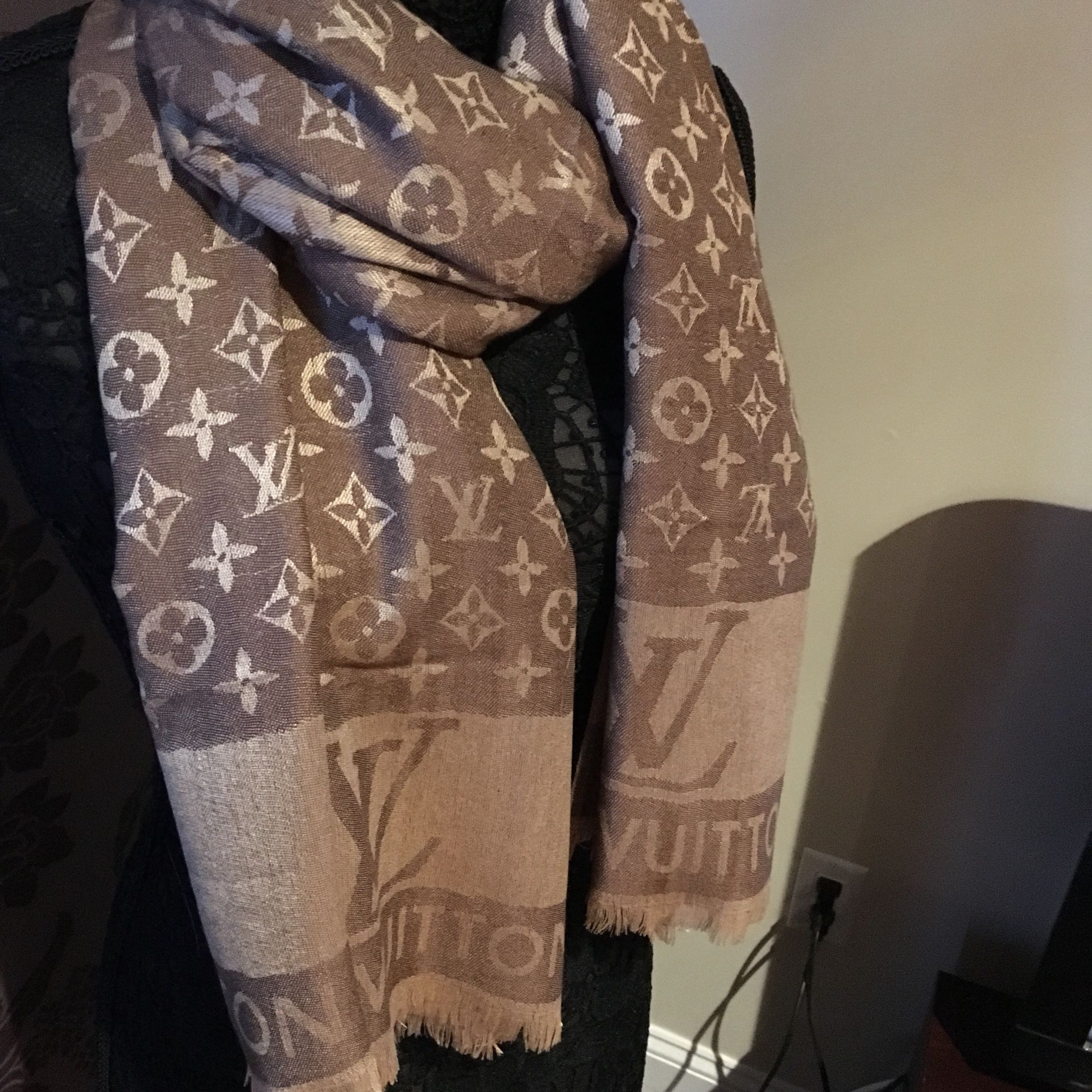 Authentic Louis Vuitton monogram brown scarf
