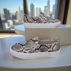 Kate Spade Snakeskin Pattern Slip-On Cream and Sneakers