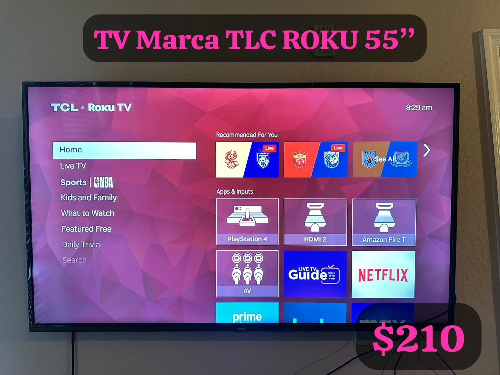 Tv TCL Roku 55” Inch