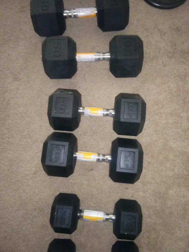 Rubber hex Dumbbells new Pickup only near Spring