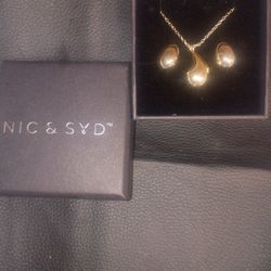 24k GP NIC & SYD Golden Droplet/ Matching Earrings