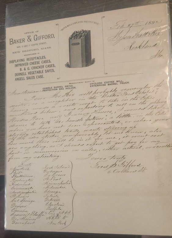1892 Portland Maine Cheese Manufacturers Re: Signed by Union SGT in Civil War