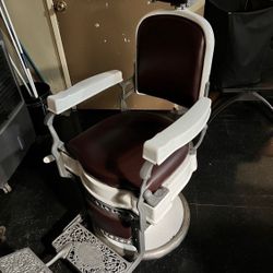 Antique Koken Porcelain Barber Chair 